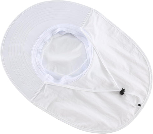 Home Prefer Outdoor UPF50+ Sun Hat, Wide Brim Mesh Fishing Hat with Neck Flap