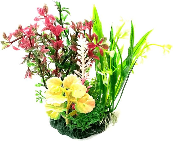 Set of Five Kinds of Artificial Plastic Aquarium Plants, 4 Inch Size.