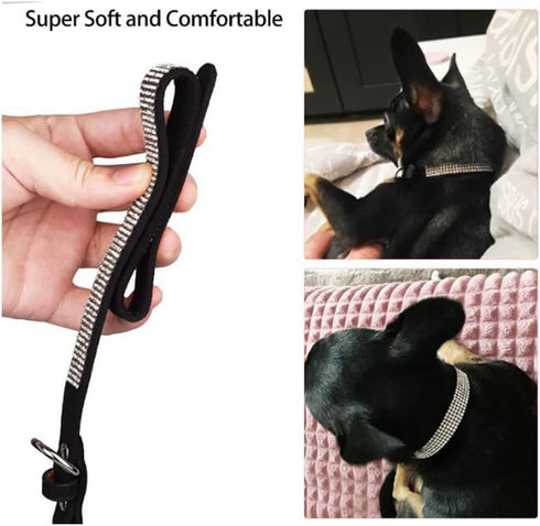 Rhinestone Dog Collar for Small Dogs, Bling Diamond Fancy Crystal Glitter Jewel Collars for XXS XS Small Medium Large