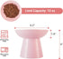 Extra Wide Elevated Cat Bowls, 6.2" Ceramic Cat Food Bowl, Shallow Dish for Whisker Fatigue, Pink