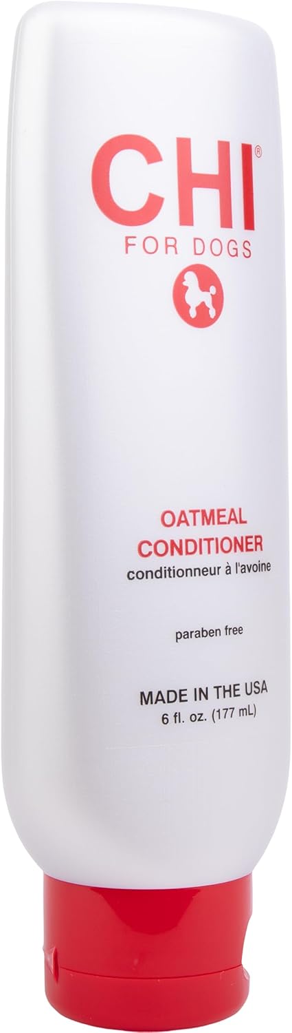 8 6 Oz CHI for Dogs Oatmeal Dog Conditioner, pH Balanced Moisturizer for Dry Skin, Sulfate and Paraben Free, Ionic