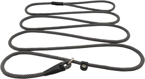 8FT Slip Lead Dog Leash, 1/3” Strong Rope, Adjustable No-Pull Leash for Small and Medium Pets (Black)