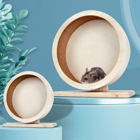 antiai 12 Inch Hamster Wooden Silent Wheel, Small Animal Exercise Wheel Accessories, Quiet Spinner Hamster Running