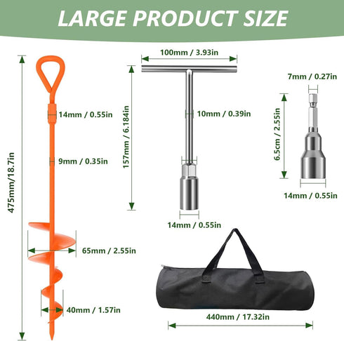 18''/30" Sets, Phopich Long Ground Anchor, Heavy Duty Earth Anchors Ground Anchors Screw in Kit with T-Handle Hex