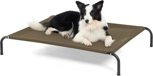 Bedsure Large Elevated Cooling Outdoor Dog Bed, Raised Cots for Large Dogs, Portable Indoor & Outdoor Hammock Bed,