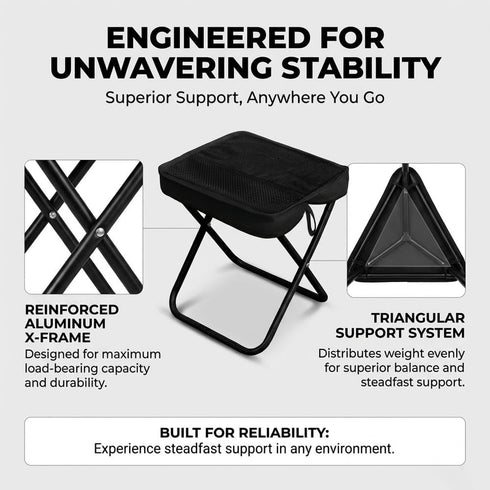 ZLverdeza Backpack 2-in-1 260LBS Foldable Stool, Portable Camping Stool with Sling Bag, Capacity Lightweight Aluminum