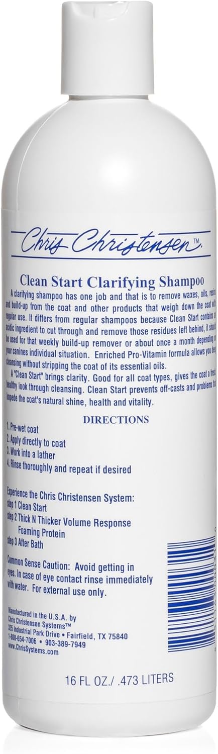 (16 Chris Christensen Clean Start Clarifying Dog Shampoo - Pro-Vitamin Formula That Wont Strip The Coat! Removes