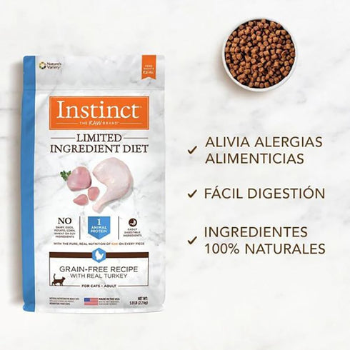Instinct Limited Ingredient Diet Grain Free Recipe with Real Turkey Natural Dry Cat Food, 11 lb Bag