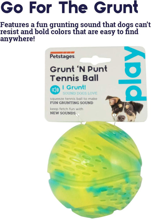 Petstages Grunt N' Punt Tennis Ball Fetch Dog Toy
