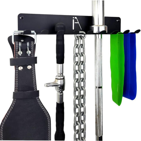 IRON AMERICAN USA Omega Gym Storage Rack - 9 OR 11 Hook Heavy-Duty Wall Organizer for Gym Accessories