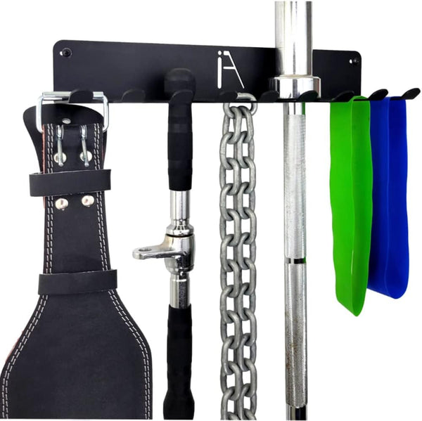 IRON AMERICAN USA Omega Gym Storage Rack - 9 OR 11 Hook Heavy-Duty Wall Organizer for Gym Accessories