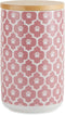 Bone Dry Lattice Collection Pet Bowl & Canister, Treat Canister, 4x6.5 inches, Rose