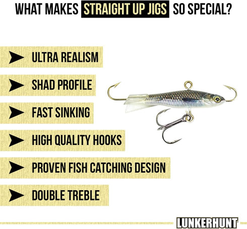 LunkerHunt Bass Fishing Swimbaits and Jigs, Triple Action Walleye Jigs, Saltwater Bait