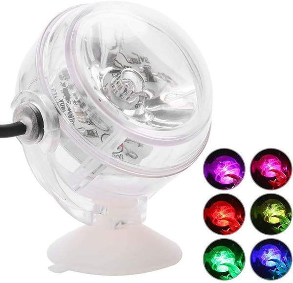 Semme LED Fish Spot Light, Waterproof Mini RGB Spotlights for Aquarium Fountain, 180 Degree Rotation