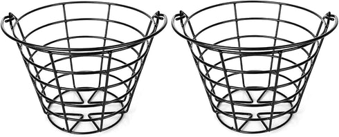 Golf Ball Metal Range Basket 2 Pack | Container Holds 50 Balls | Golf Ball Bucket with Handle