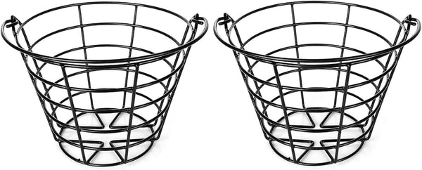 Golf Ball Metal Range Basket 2 Pack | Container Holds 50 Balls | Golf Ball Bucket with Handle