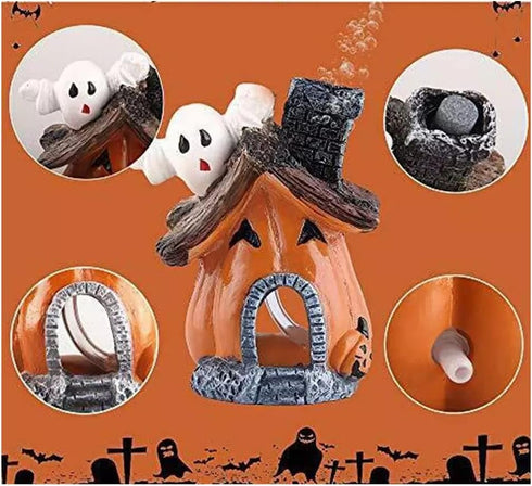 Cartoon Pumpkin House Set - 5 in 1 Resin Aquarium Decoration for Fish & Shrimp