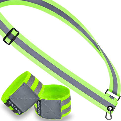 High Visibility Reflective Running Gear, Reflective Sash, Night Jogging Safety Gear for Women, Reflective Belt and