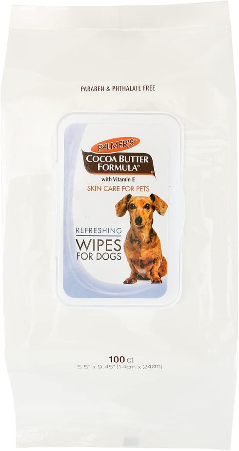 Palmer's Coconut Oil Gentle Refreshing Wipes for Puppies, 100 Ct - 3 Pack | Gentle Pet Grooming Wipes with Coconut Oil