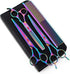 Purple Dragon 7.0 Inch Rhinestone Pet Grooming Scissors Set, 3PCS Dog Hair Cutting & Thinning Shears