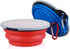 Collapsible Dog Bowl, 2 Pack Portable Pet Travel Bowls with Lids for Dogs, Cats, Small Animals, Blue+Red