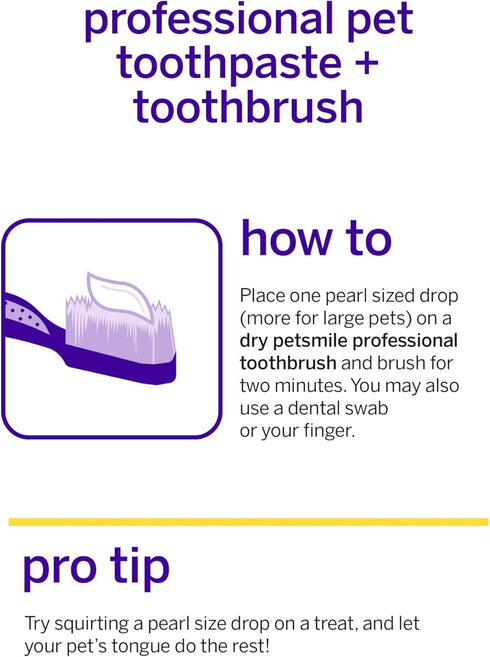2.5 Oz) Petsmile Professional Pet Teeth Brushing Kit for Cats & Dogs - VOHC Accepted Toothpaste & Patented Toothbrush