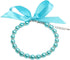 Dog Cat Pearls Necklace Collar with Bling Accessories and Ribbon Bow, Jewelry for Female Dogs Cats Small Medium (S,