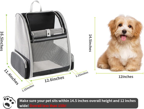 Backpack Texsens Innovative Traveler Bubble Pet Carriers for Cats and Dogs (Black)