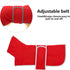 Dachshund Coats Red Fleece Coat for Miniature Sausage Dog with Hook and Loop Closure and Reflective Trim Safety - S