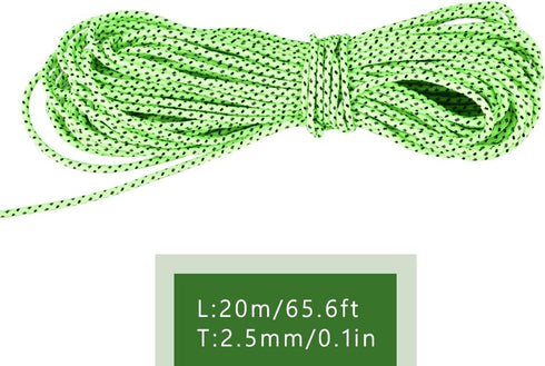 Tent Rope - Outdoor Camping High Strength Polyester Reflective Guyline Cord for Tents and Accessories