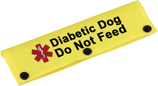 Medical Alert Dog Leash Sleeve, Diabetic Dog Do Not Feed Leash Wrap Sleeve Alert Tag for Pet Birthday Gift (Diabetic