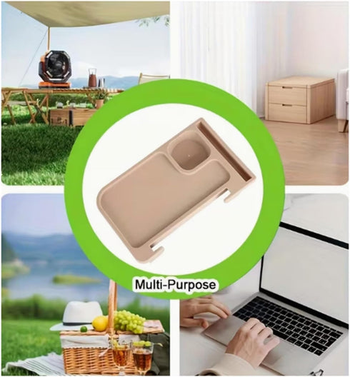 MYXP Clip On Side Table for Camping Chairs,Foldable Chair Cup Holder Tray for Outdoor Camping,Beach,Sports