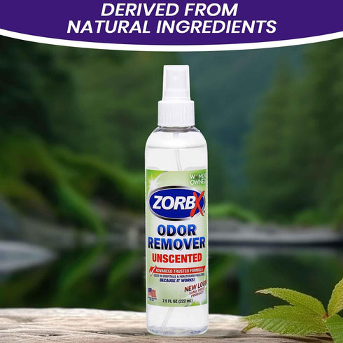 ZORBX Unscented Odor Eliminator - Advanced Formula, Fast-Acting Odor Remover Spray for Dog, Cat, House & Carpet