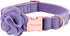 ARING PET Velvet Dog Collar, Purple with Detachable Felt Flower, Adjustable Soft Collar for Dogs