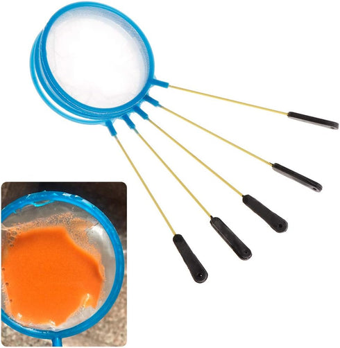 TIANQUXNGI 5-Piece Skimmer 4 Inches Aquarium Fish Net Fine Mesh Filter Quick Catching Net Safe for All Fish & Shrimp