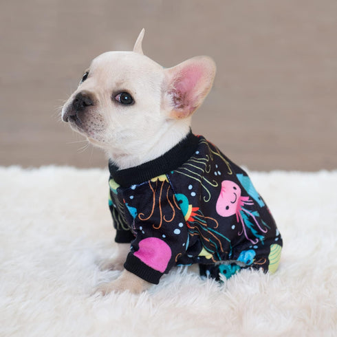 CuteBone Soft & Stretchy Dog Pajamas, Cozy Pet Jammies for Small Dogs, Easy-On Pullover Design