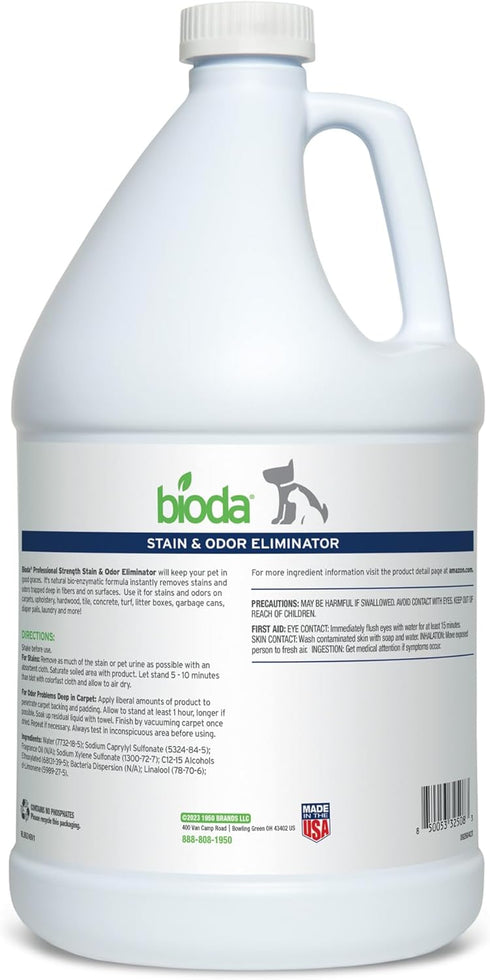 1 Bioda Pet Stain and Odor Eliminator | Pet Urine Enzyme Cleaner | Stain Remover | Urine Odor Eliminator | Carpet