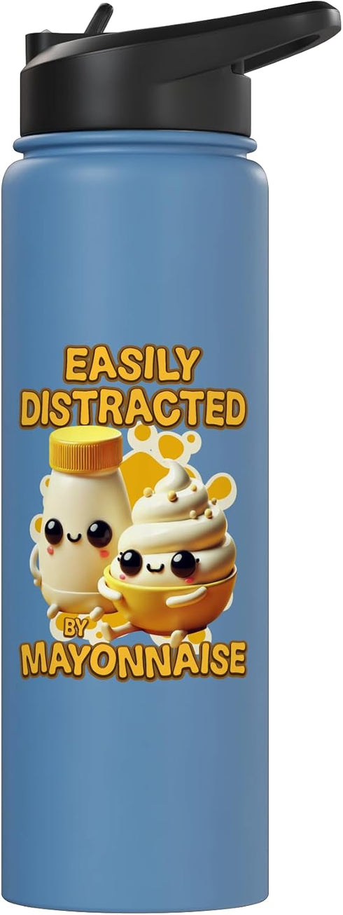 Mayonnaise Costume Mayo Group Easily Distracted By Mayonnaise Stainless Steel Insulated Water Bottle