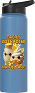 Mayonnaise Costume Mayo Group Easily Distracted By Mayonnaise Stainless Steel Insulated Water Bottle