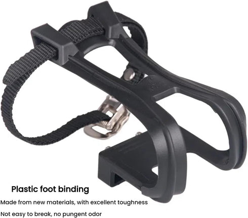 Set Bicycle Pedal Toe Clip Cage with Straps for Exercise Bike,Pair of Pedal Cage for Indoor and Outdoor Cycling