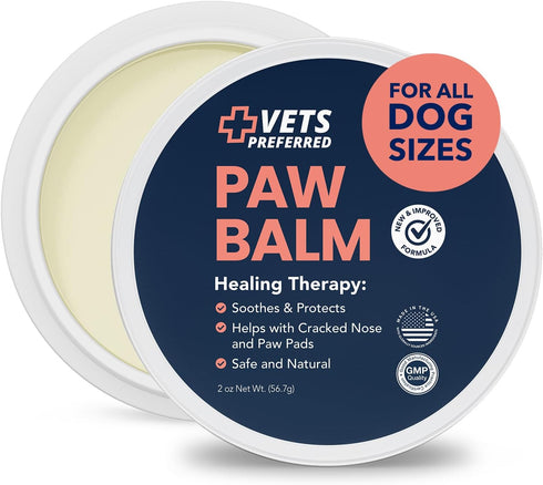 Vets Preferred Paw Balm Pad Protector for Dogs, Heals and Moisturizes Dry Noses and Paws, 2 Oz