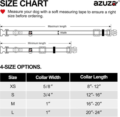 azuza 2 Pack Neoprene Padded Dog Collar for Small Dogs, Reflective Adjustable Safe and Comfy Collars, Purple/Pink, XS