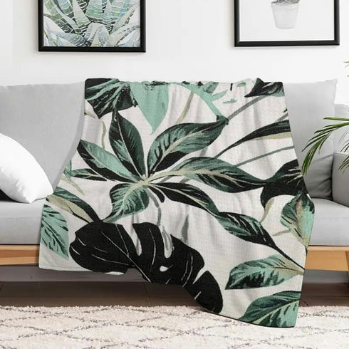 PALNKART Leaves Warm Cozy Decorative Blanket for Sofa Bed Travel Camping Chair, Soft