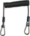 Retractable Fishing Tool Lanyard, Coiled Stainless Steel Heavy Duty Safety Rope Tether with Carabiner - 2 Pcs
