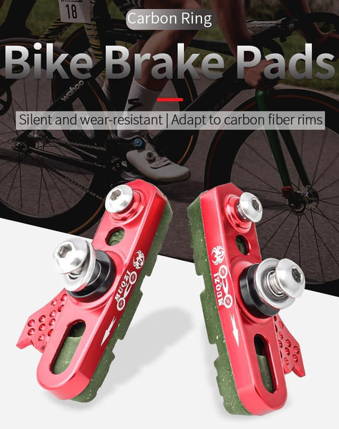 One Pair CNC Bike Brake Pads, Professional Bicycle Caliper Brake Pads for Carbon Rim Road Bike Brake Blocks Set