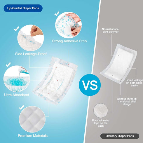 L-50ct) Pet Soft Dog Diaper Liners - Disposable Dog Diaper Booster Pads for Male & Female Dogs fit Most Dog Wraps