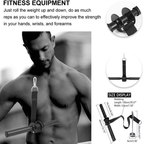 Forearm Wrist Roller Blaster Exercise Trainer Weight-Bearing Wider Nylon Straps Arm Strength Training Fitness Equipment Anti-Slip Home Gym Workout by Morwealth