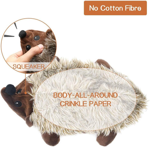 LEGEND SANDY Dog Squeaky Toys for Small Doggies, Cute Plush Bundle, Natural Cotton Puppy Chew for Teething (Hedgehog)