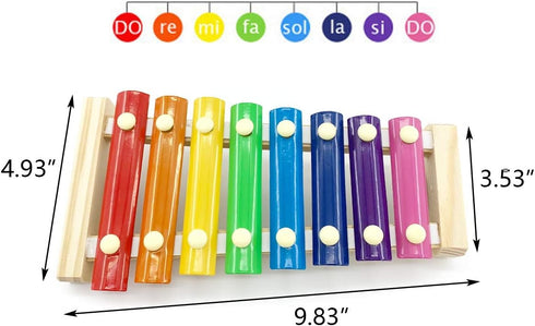 Vehomy 8 Chicken Xylophone Toy for Hens Wood Xylophone Toy with Metal Keys Chicken Coop Pecking Toy Chicken Coop