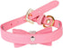 LOVPE Pink Velvet Leather Dog Collar/Cat Collar - Rhinestone Bow-Knot Tie for Small Dogs & Cats, Size S